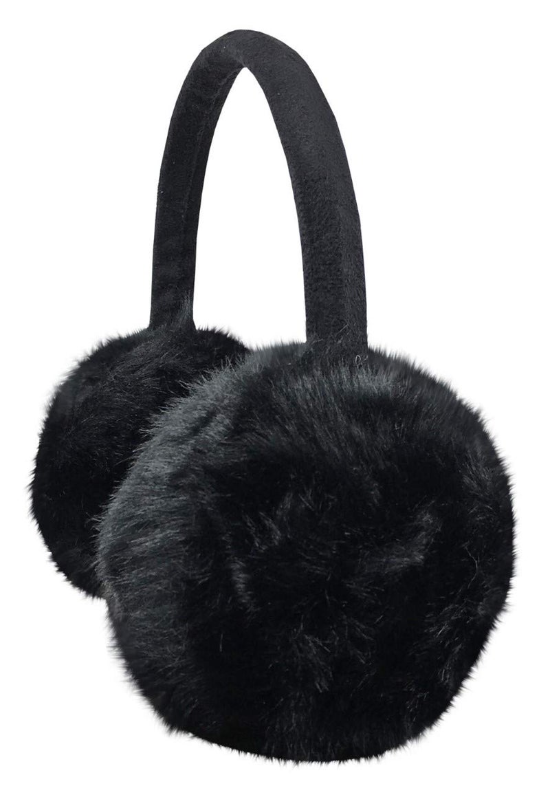 N'Ice Caps Kids Earmuffs Girls Winter Warm Adjustable Soft Plush Padded (Black, One Size Fits All) - Image 1